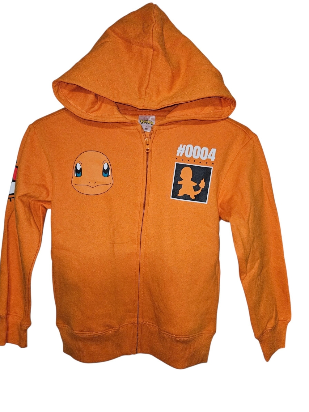 Pokemon Orange Charmander Zip-Up Hoodie for Kids